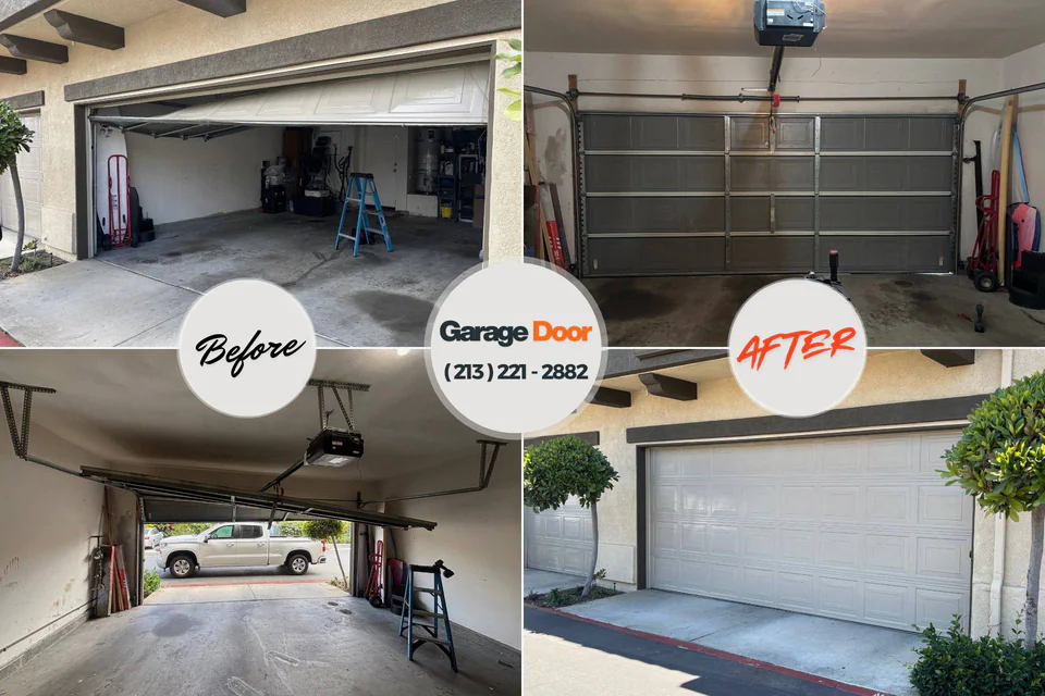 Before and after: garage door installation Crystal Lawns, IL